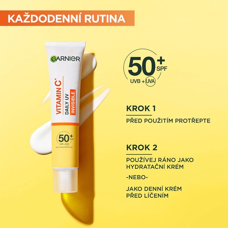 Skin Naturals Vitamin C denní rozjasňující UV fluid SPF 50+ invisible - 7
